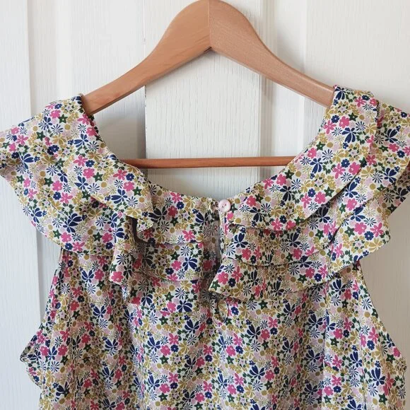 Liberty of London For Target Women's Floral Ruffle Neck Tank Top Size XL - Picture 4 of 13